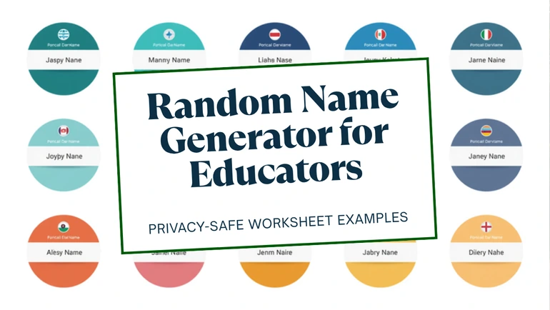 Random Name Generator for Privacy-Safe Worksheet Examples and Global Name Diversity