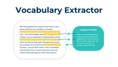 Vocabulary Extractor for Reading Comprehension and ESL/EFL Prep